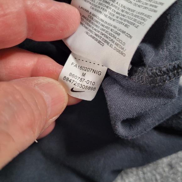 Nike Shirt Men Medium Athletic Cut Black Long Sleeve Just Do It Swoosh Spell Out - Picture 10 of 10